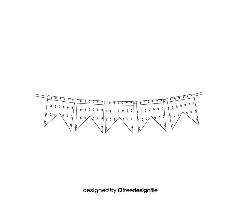 Party garland black and white clipart