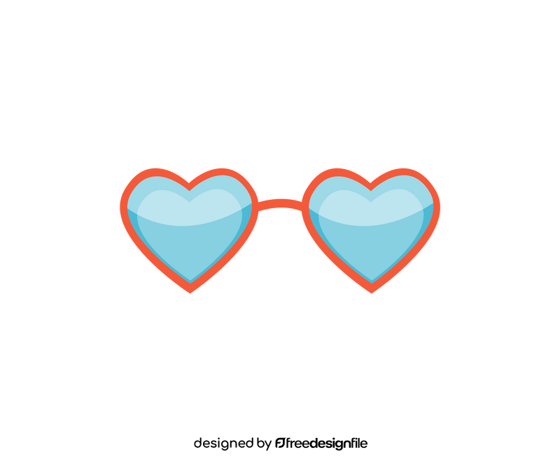 Heart shaped sunglasses drawing clipart