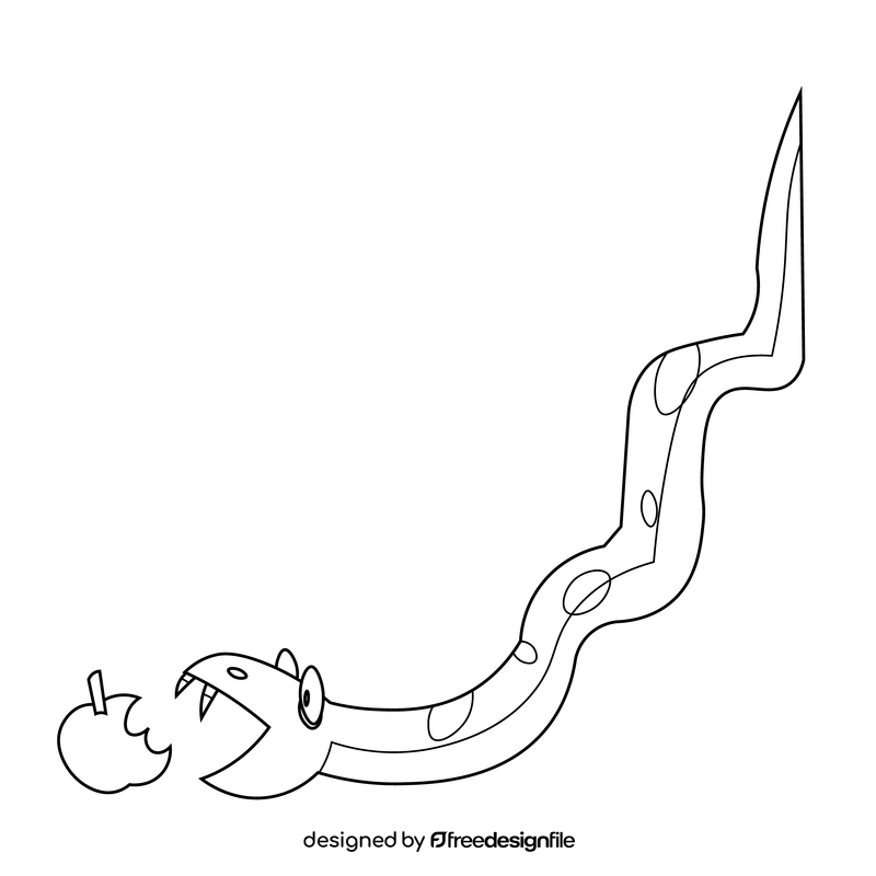 Snake eating black and white clipart