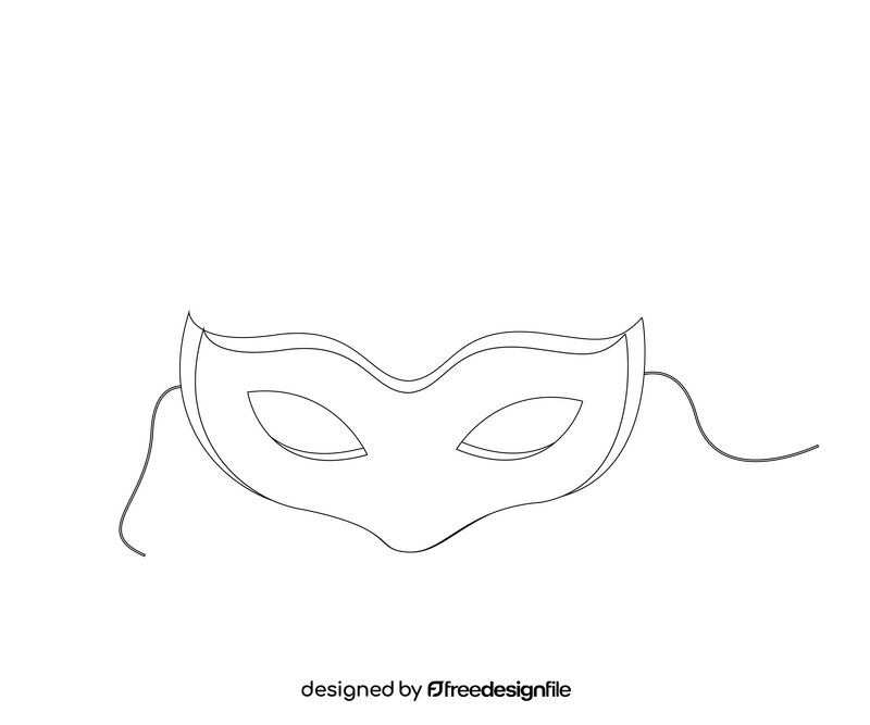 Party mask free black and white clipart