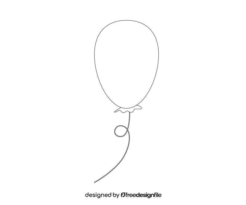 Balloon black and white clipart