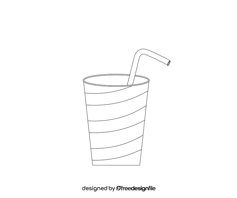 Free plastic cup black and white clipart