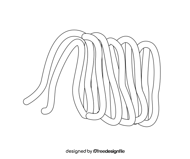 Pasta tagliatelle black and white clipart