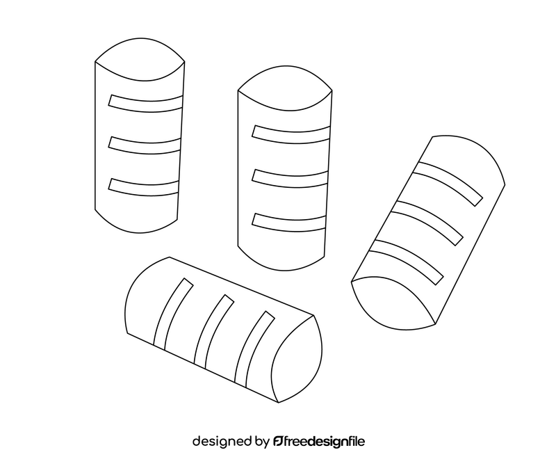 Rigatoni pasta drawing black and white clipart