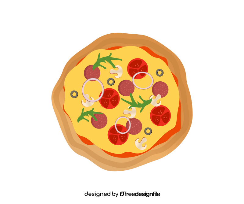 Salami pizza free clipart