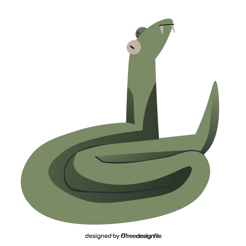 Green snake cartoon clipart