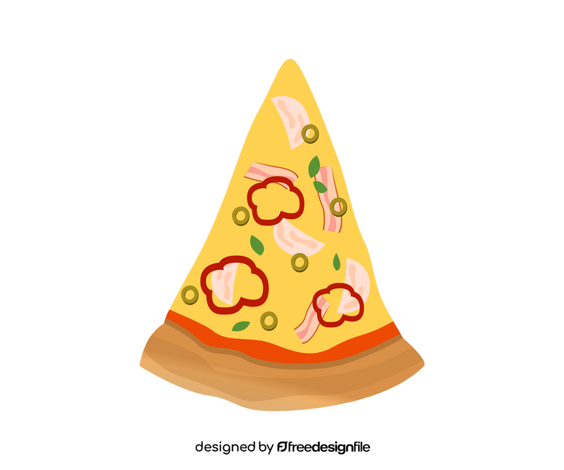 Slice of bacon pizza cartoon clipart