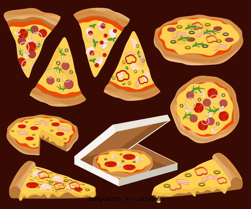 Pizza set vector