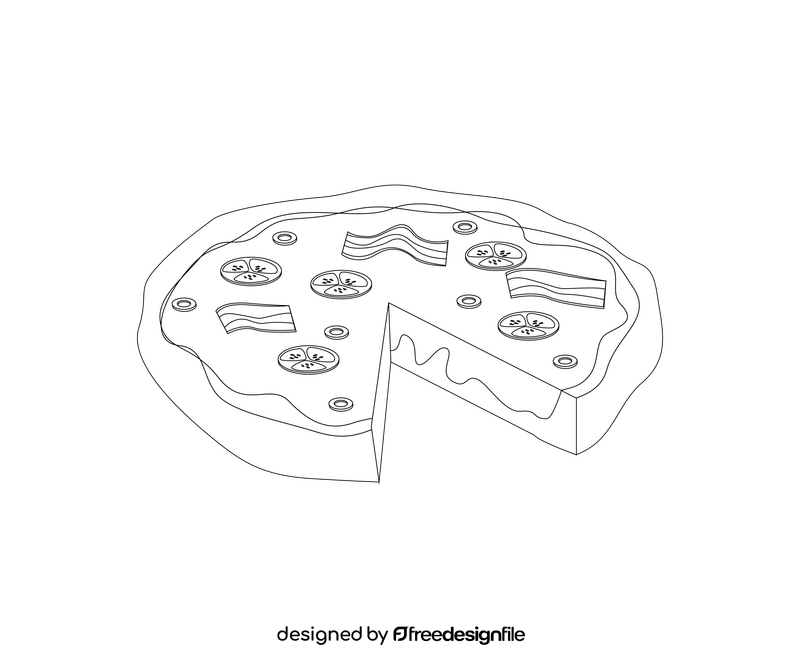 Free pizza black and white clipart