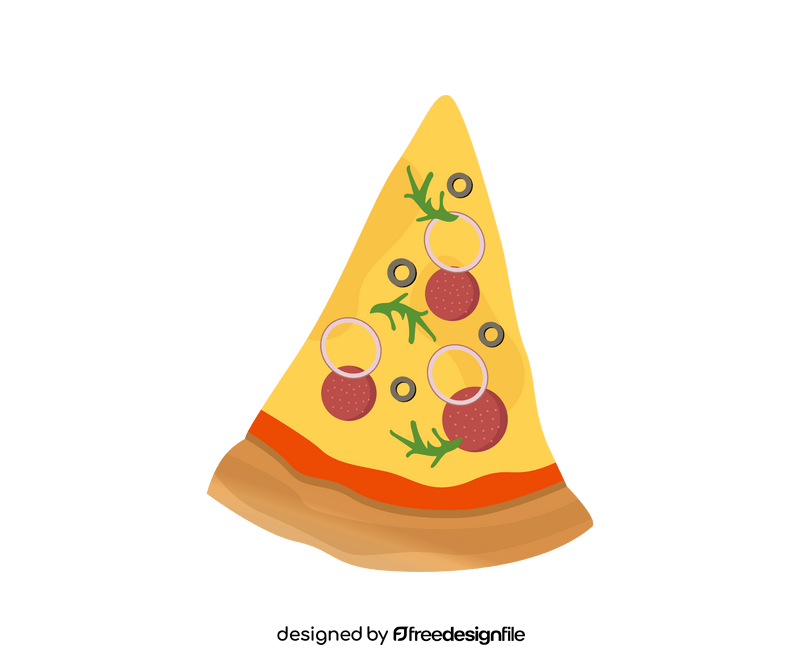 Margherita pizza slice clipart