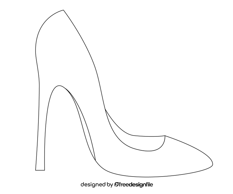 High heels shoes, scarpin free black and white clipart