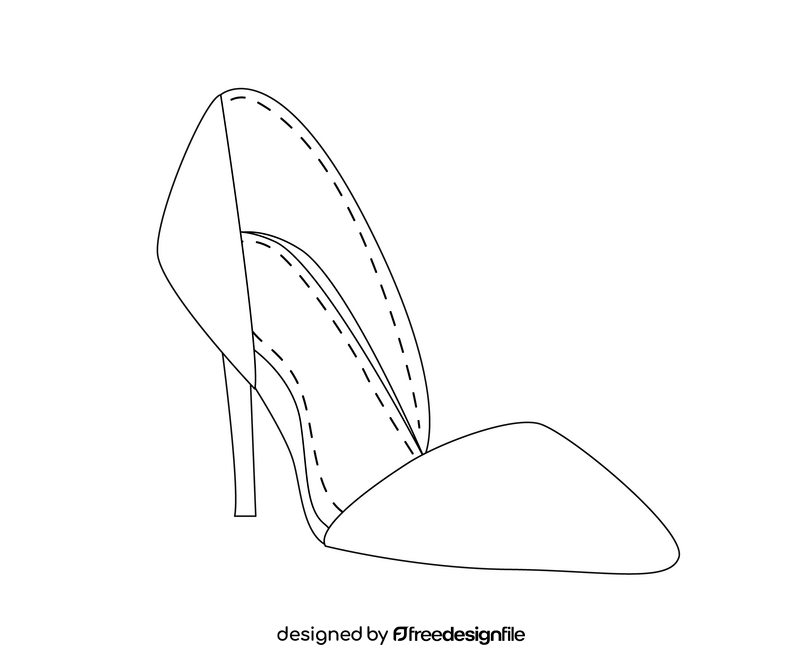 Women shoes free black and white clipart