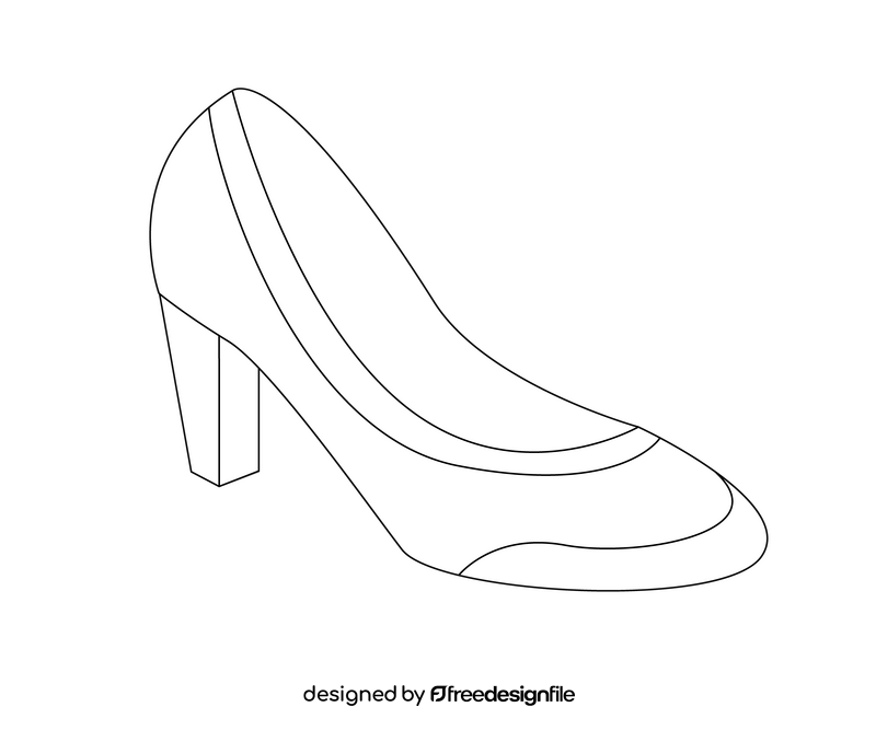 Kitten heel women shoes black and white clipart