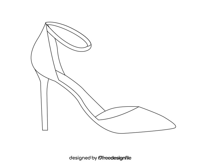 Scarpin women shoes illustration black and white clipart vector free ...
