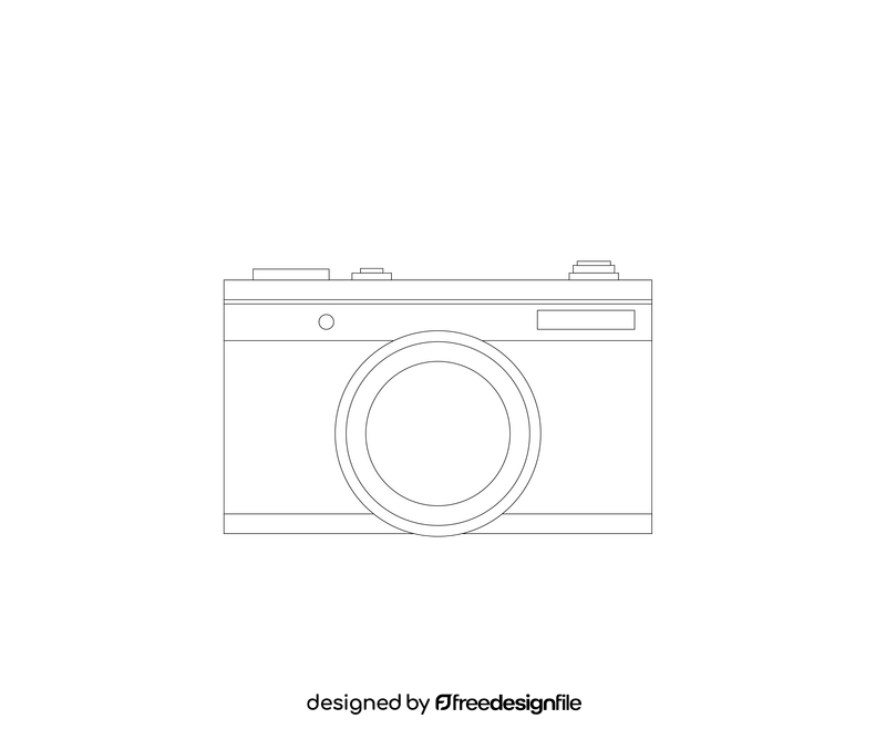 Camera drawing black and white clipart