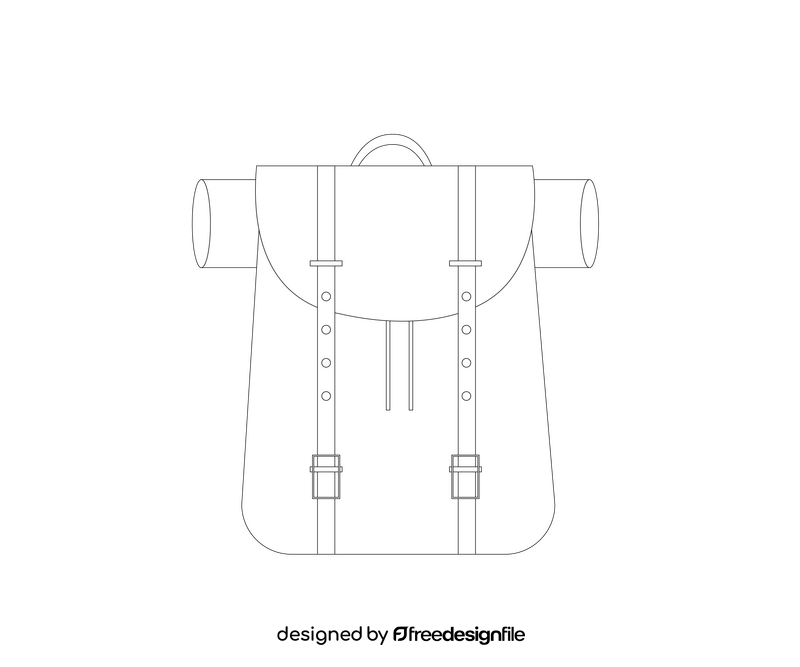 Travel backpack free black and white clipart