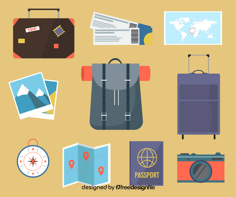 Travel icons vector