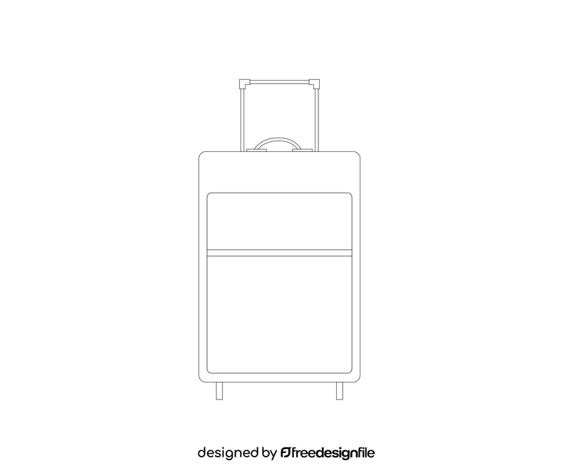 Baggage travel suitcase black and white clipart