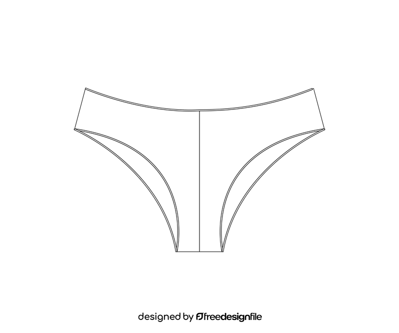 Female panties black and white clipart