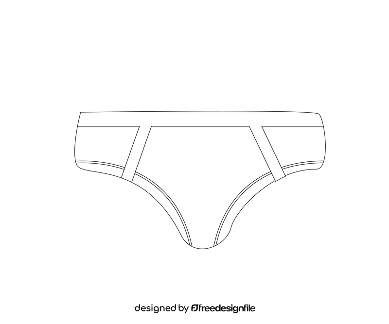 Men's underpants illustration black and white clipart