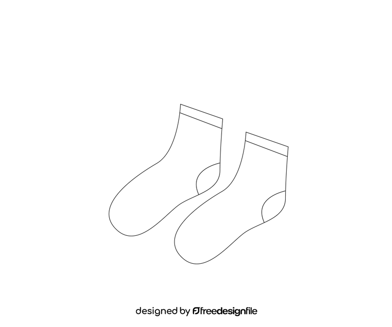 Green short socks black and white clipart