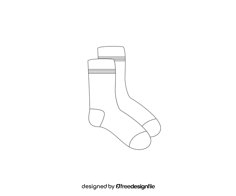 Free socks black and white clipart