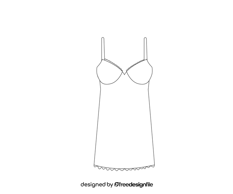 Cute lingerie black and white clipart