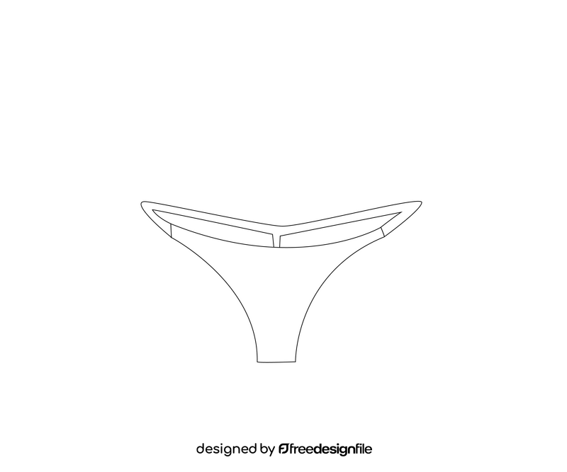 Green thong panties black and white clipart