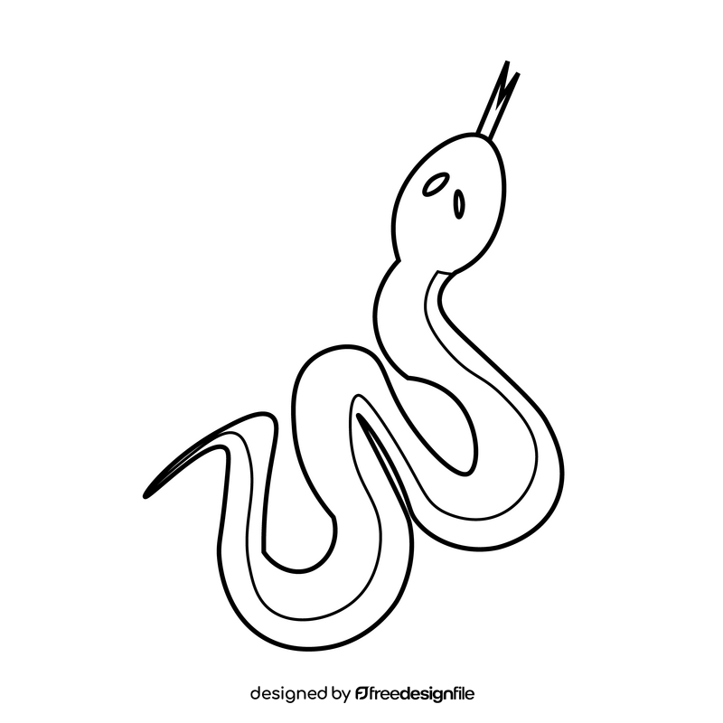 Snake black and white clipart