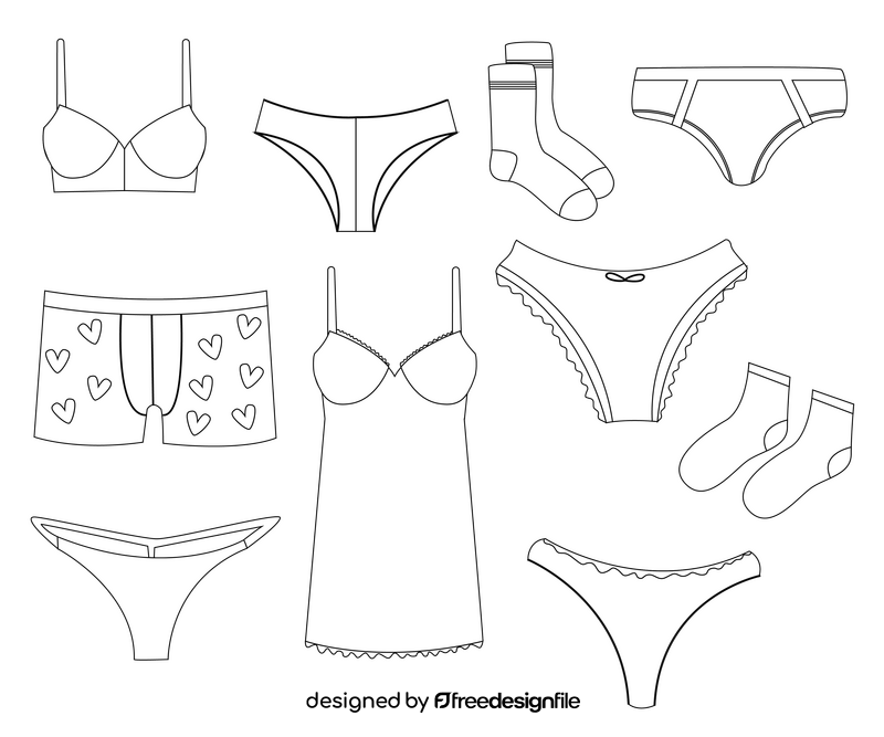Underwear free black and white vector