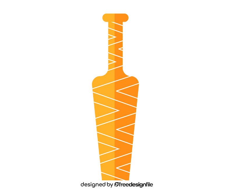 Orange flower vase clipart