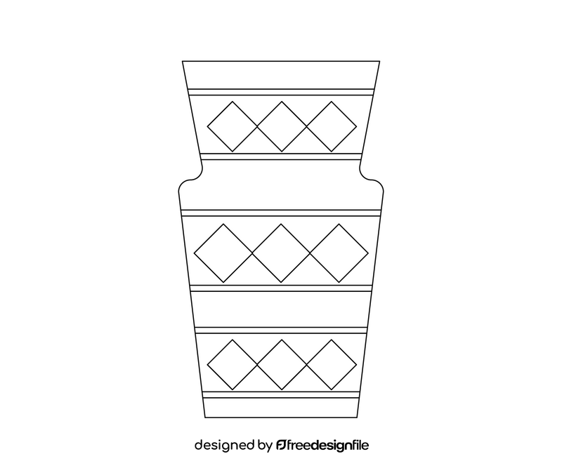 Vase illustration black and white clipart