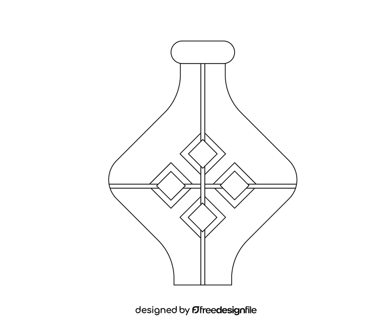 Vase black and white clipart