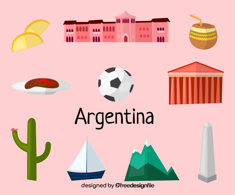 Argentina icons set vector