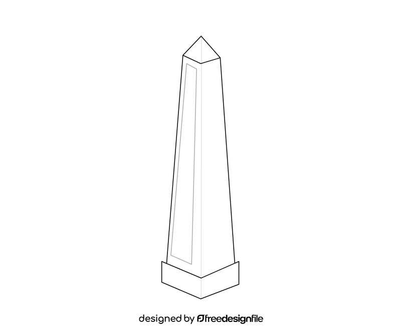 Obelisco de Buenos Aires, Argentina black and white clipart