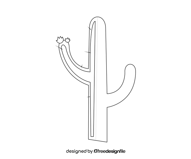 Argentinian cactus echinopsis black and white clipart