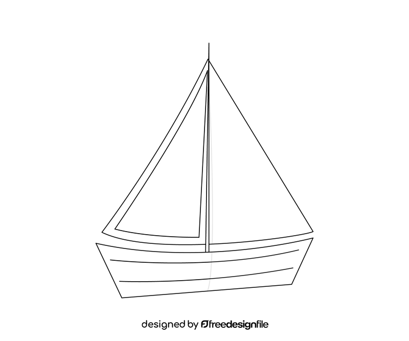 Sailing ship illustration black and white clipart