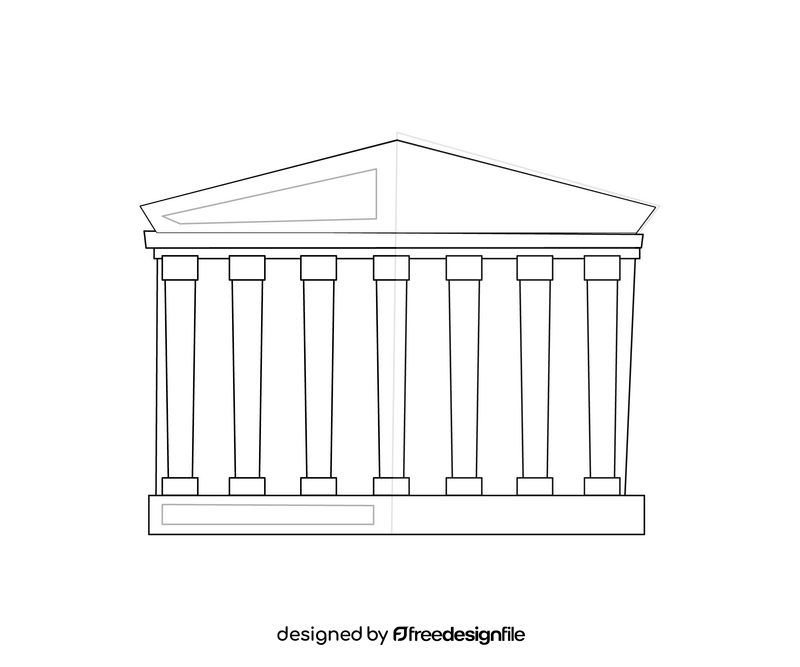 Austrian parliament building black and white clipart