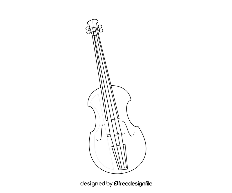 Violin black and white clipart