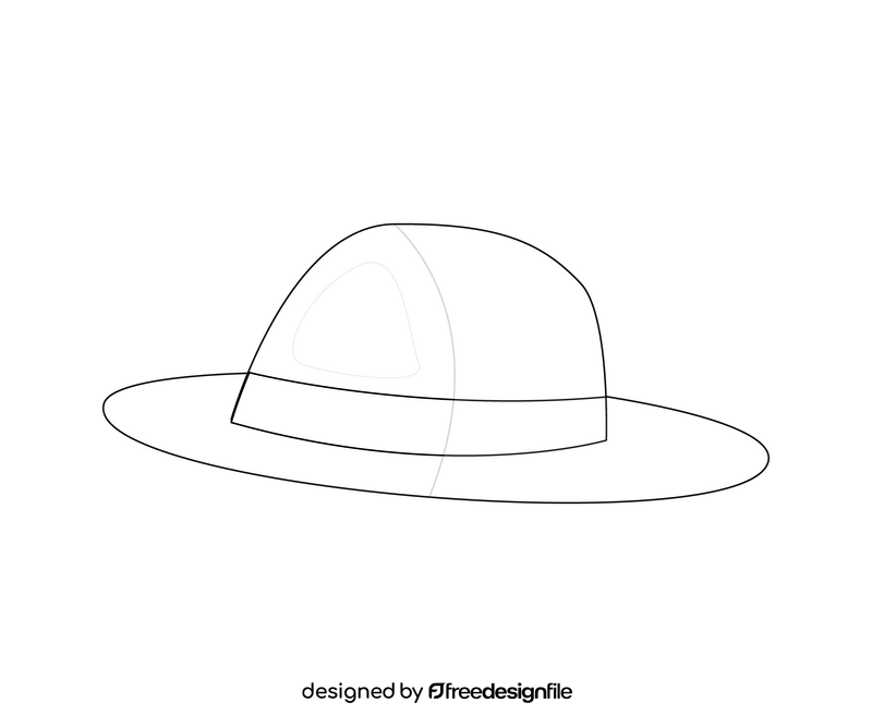 Austrian green hat black and white clipart