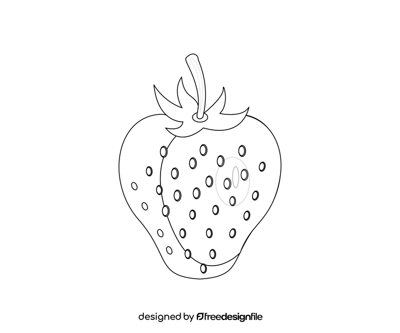 Strawberry free black and white clipart