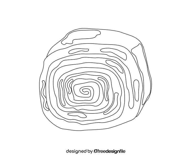 Jelly roll cake free black and white clipart