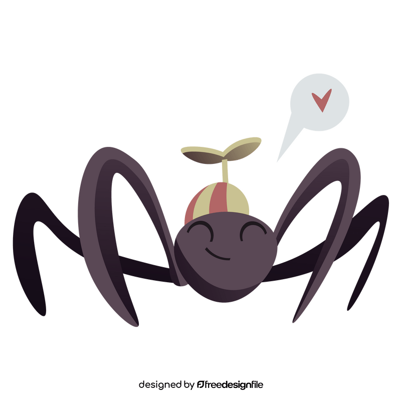 Cartoon cute spider love clipart