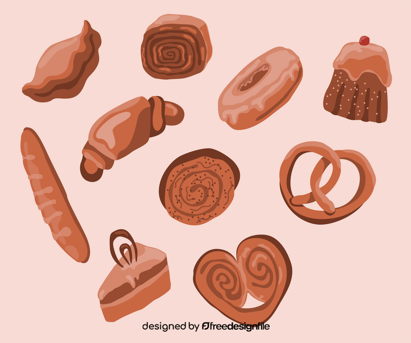 Bakery and bread buns vector