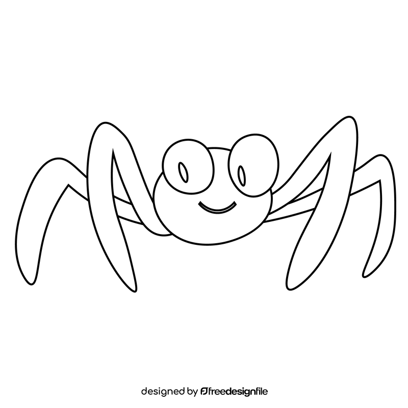 Spider black and white clipart