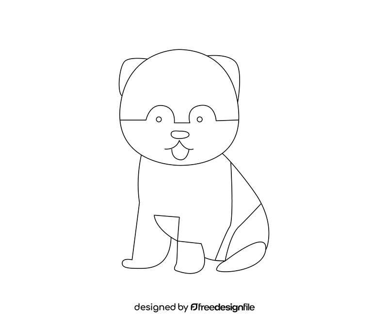 Cute puppy, Chow Chow dog black and white clipart