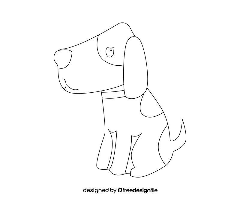 Harrier dog illustration black and white clipart