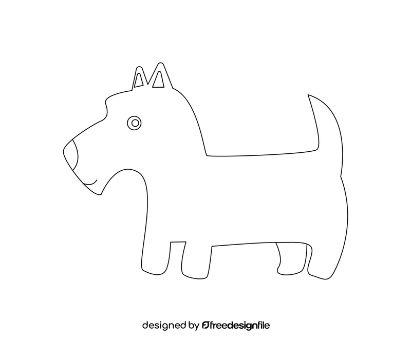 Lakeland Terrier cartoon dog black and white clipart