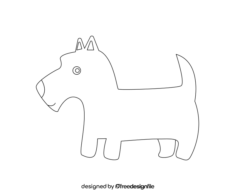 Lakeland Terrier cartoon dog black and white clipart