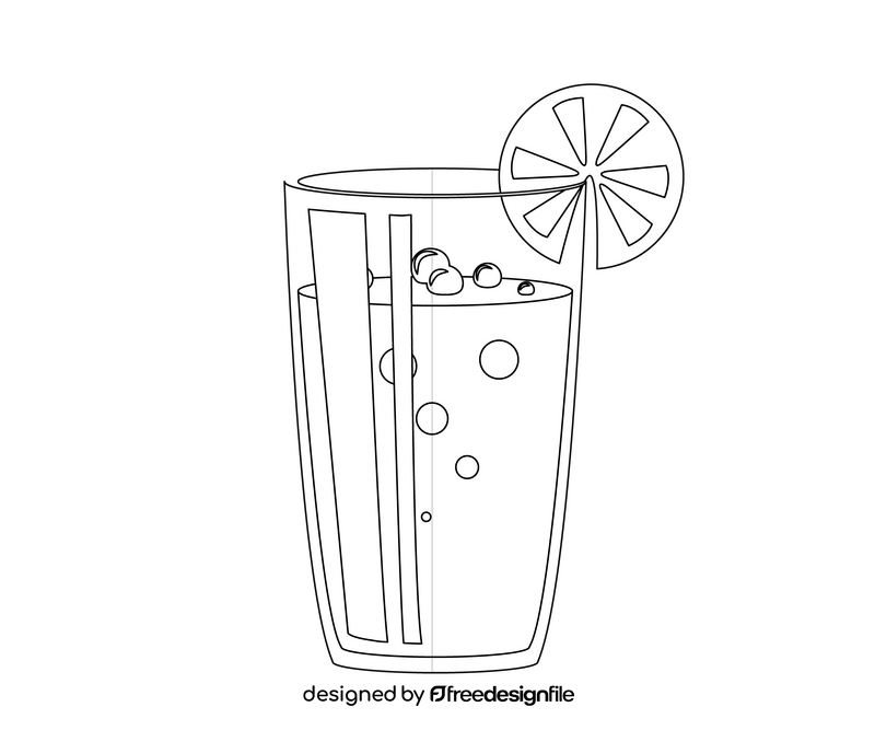 Freshly squeezed orange juice black and white clipart